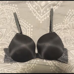 Satin Grey Push Up Bra